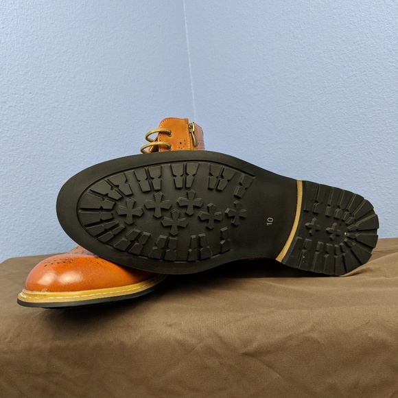 Mens "Bruno" Tan Ankle Boots/Oxfords - Picture 5 of 5